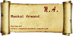 Maskal Armand névjegykártya